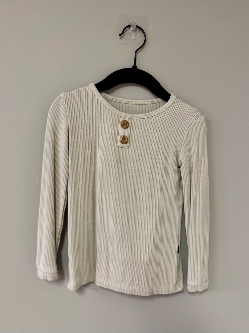 Kyte BABY Cream Ribbed Long-Sleeve and pants PJ set